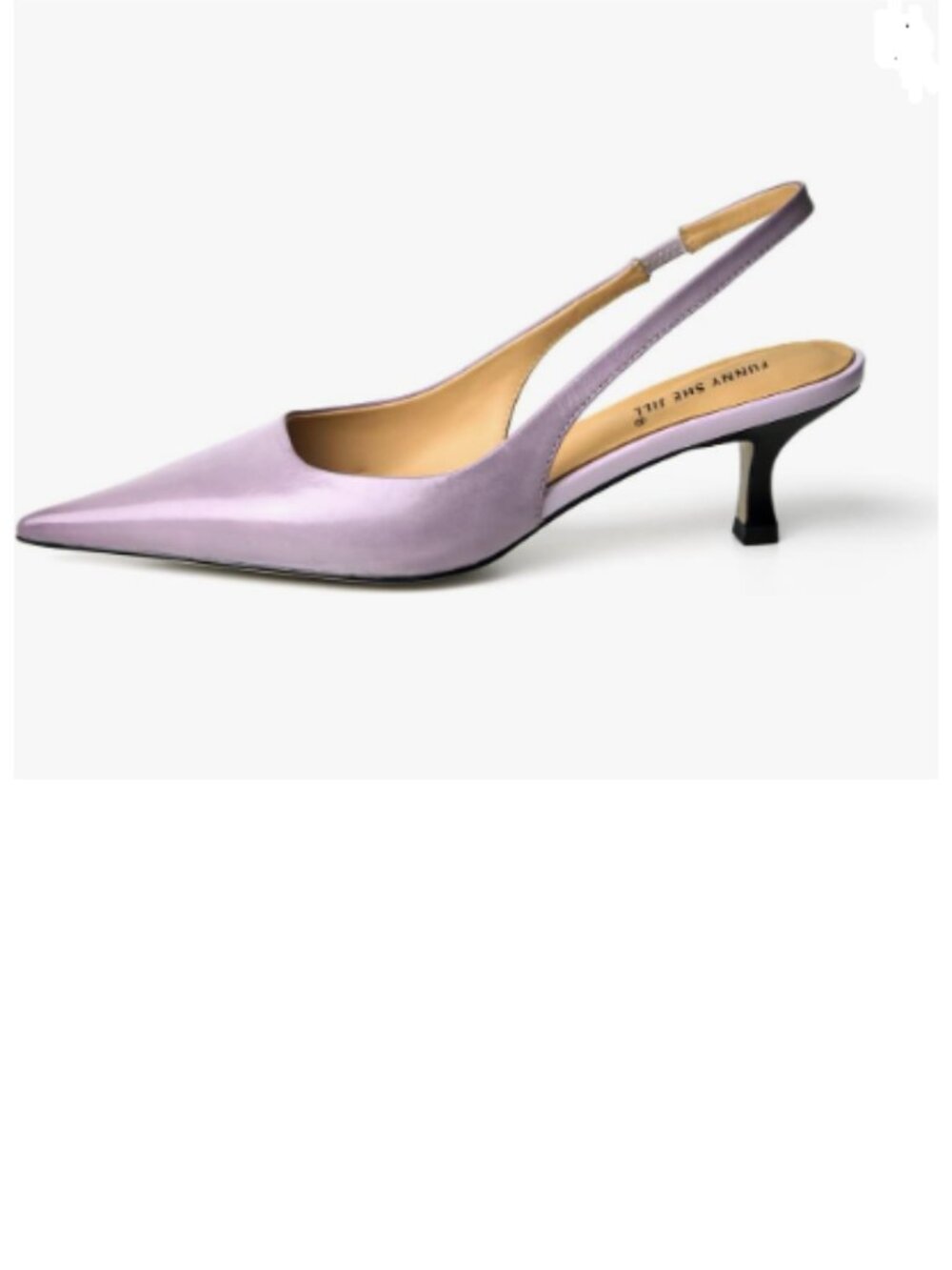 FSJ Lavender Kitten Heel Slingback Sandals Pointy Toe Pumps Comfortable Shoes